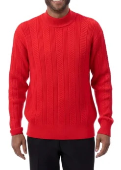 Men's Knit Crew Neck Sweater - Red