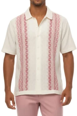 Men's Pink Embroidered 2 Piece Walking Suit Set