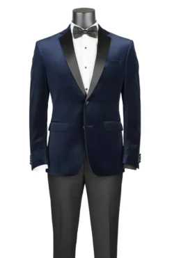 Men's Slim Fit Velvet Tuxedo 2 Piece in Navy