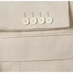 Men's Tan 2-Piece Slim Fit Linen Suit