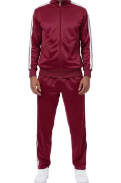 Men's Track Suit 2 Piece in Burgundy