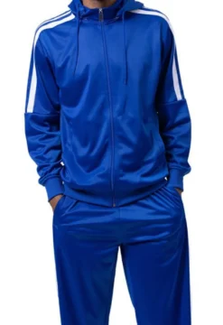 Men's Track Suit with Detachable Hood in Royal Blue