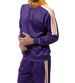 Men's Track Suit with Hood in Purple