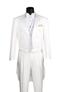 Men's Tuxedo Regular Fit Collection With Tails 3 Piece In White