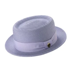 Men's Braided Hat Pork Pie Style in Lilac