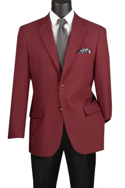 Men's Burgundy Regular Fit Everyday Blazer