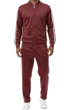 Men's Casual Jogging Set 2 Piece in Burgundy