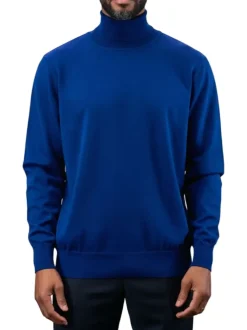 Men's Fashion Turtleneck Sweater - Royal Blue