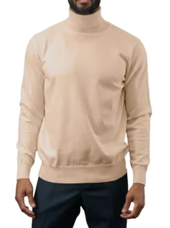Men's Fashion Turtleneck Sweater - Taupe