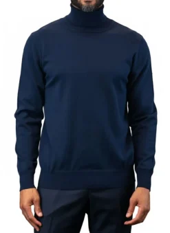 Men's Fashion Turtleneck Sweater - Navy