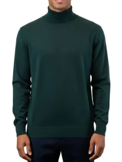 Men's Fashion Turtleneck Sweater - Hunter Green