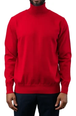 Men's Fashion Turtleneck Sweater - Red