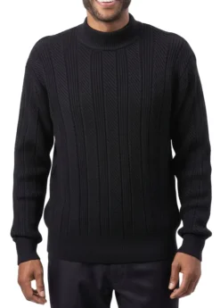 Men's Knit Crew Neck Sweater - Black