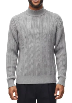 Men's Knit Crew Neck Sweater - Gray
