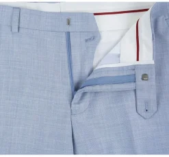Men's Light Blue 2-Piece Slim Fit Single Breasted Notch Lapel Suit