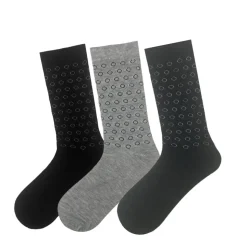Men's 3 Pack Circle Print Crew Socks - Charcoal/Gray