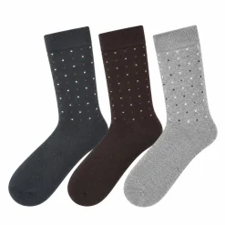Men's 3 Pack Micro Dot Crew Socks - Charcoal/Brown/Gray