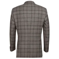 Men's 2 Piece Double Breasted Wool Blend Brown Slim Fit Suit