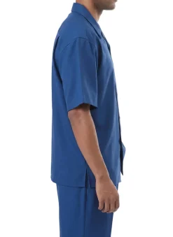 Men's 2-Piece Short Sleeve Summer Walking Suit Set - Sapphire