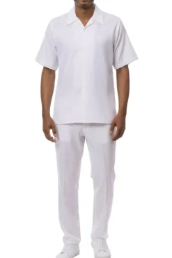 Men's 2 Piece White Tonal Check Pattern Walking Suit