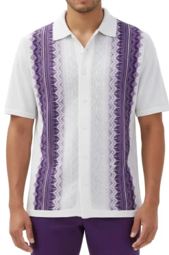 Men's Purple Embroidered 2 Piece Walking Suit Set