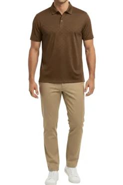 Men's Stretch Polo Shirt - Brown