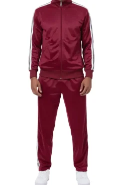 Men's Track Suit 2 Piece in Burgundy