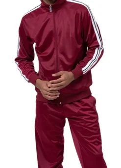 Men's Track Suit 2 Piece in Burgundy