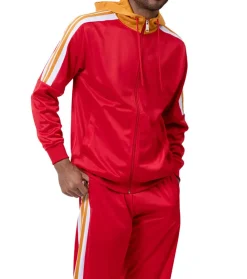 Men's Track Suit with Hood in Red