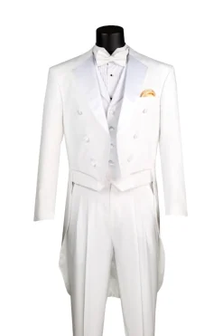 Men's Tuxedo Regular Fit Collection With Tails 3 Piece In White