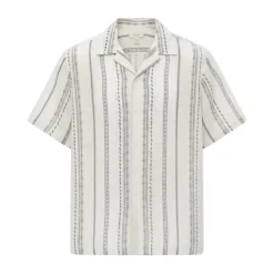 Men's White Embroidered Short Sleeve Shirt