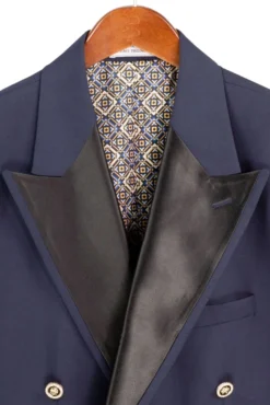 Midnight Navy Modern Fit Double-Breasted Tuxedo Blazer