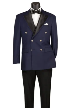Midnight Navy Modern Fit Double-Breasted Tuxedo Blazer