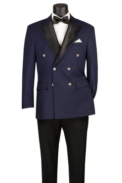 Midnight Navy Modern Fit Double-Breasted Tuxedo Blazer