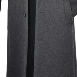 Milan Collection - Wool and Cashmere Regular Fit Dress Top Coat 48" Long in Charcoal