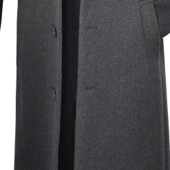 Milan Collection - Wool and Cashmere Regular Fit Dress Top Coat 48" Long in Charcoal