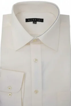 Modern Fit Dress Shirt Convertible Cuff in Ivory