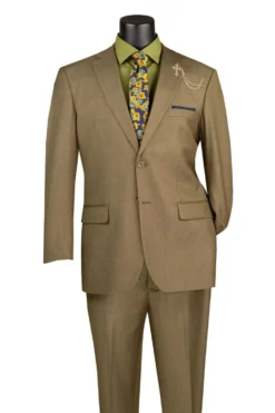 Monte Carlo Collection - Regular Fit 2 Piece 2 Button Textured Weave In Taupe