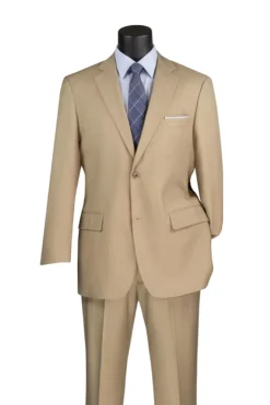 Monte Carlo Collection - Dress Suit 2 Piece 2 Button Textured Weave In Beige