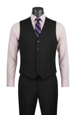 Morgan Collection - Regular Fit 3 Piece Suit 2 Button Black