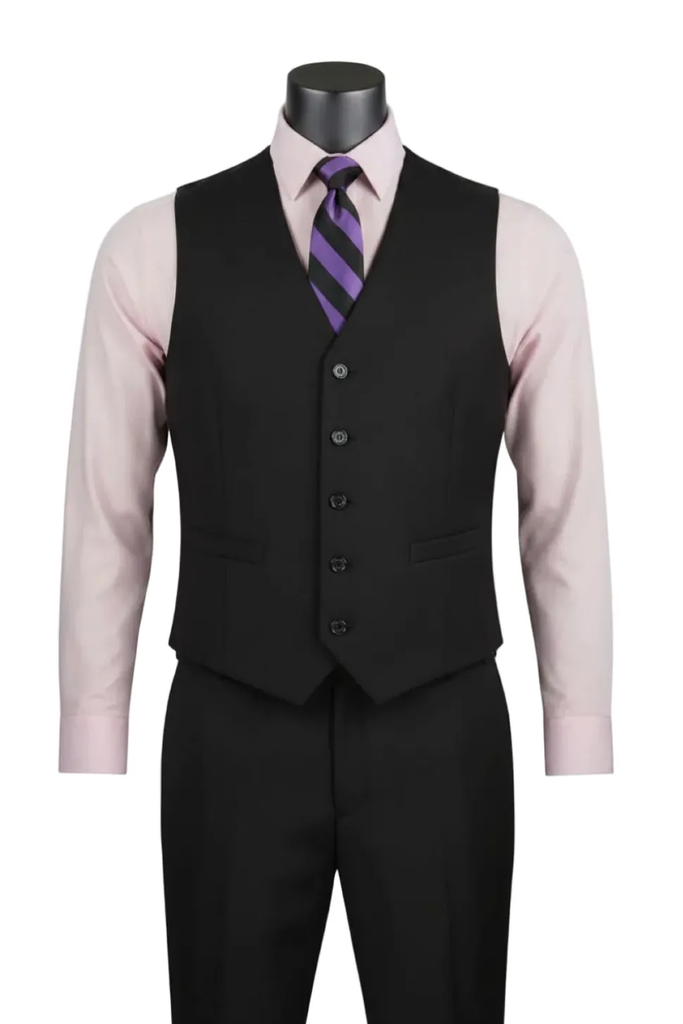 Morgan Collection - Regular Fit 3 Piece Suit 2 Button Black