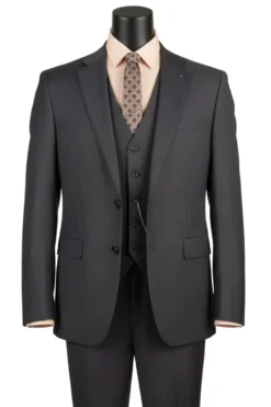 Morgan Collection - Regular Fit 3 Piece 2 Button Heather Gray
