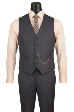 Morgan Collection - Regular Fit 3 Piece 2 Button Heather Gray