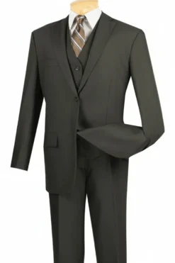 Morgan Collection - Regular Fit 3 Piece 2 Button Dark Olive