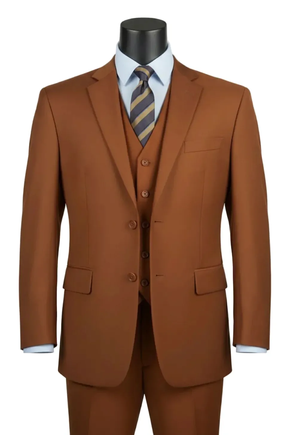 Morgan Collection - Regular Fit 3 Piece Suit 2 Button Cognac