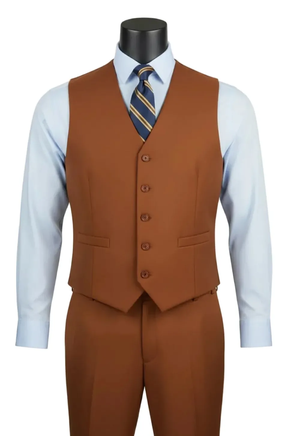 Morgan Collection - Regular Fit 3 Piece Suit 2 Button Cognac