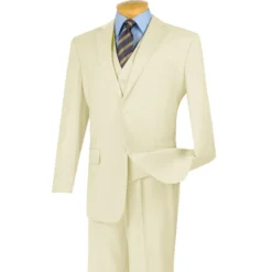 Morgan Collection - Regular Fit 3 Piece Suit 2 Button Ivory