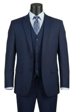 Morgan Collection - Regular Fit 3 Piece Suit 2 Button Navy