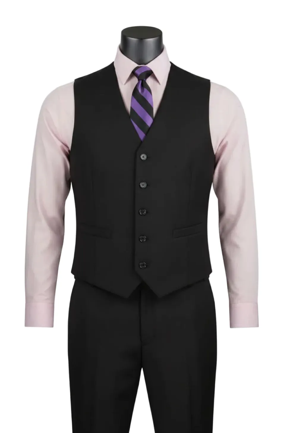 Morgan Collection - Regular Fit 3 Piece Suit 2 Button Black
