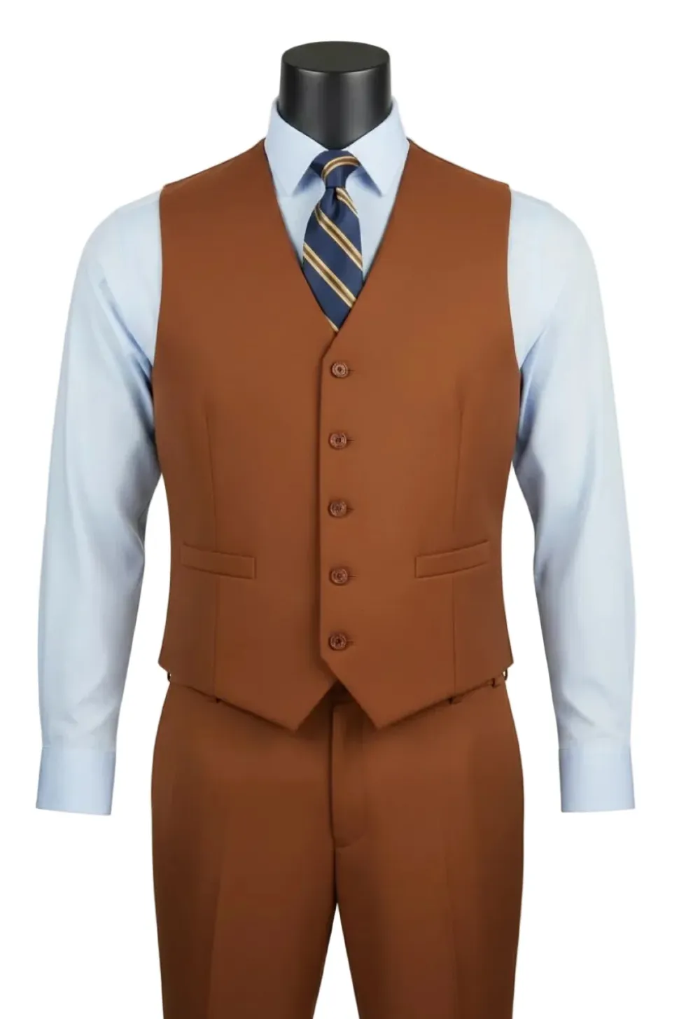 Morgan Collection - Regular Fit 3 Piece Suit 2 Button Cognac